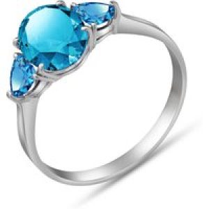 Blue Topaz Eliza Statement Ring in 18ct White Gold