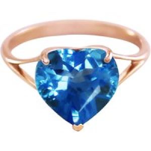 Blue Topaz Eloise Bold Heart Ring in 18ct Rose Gold