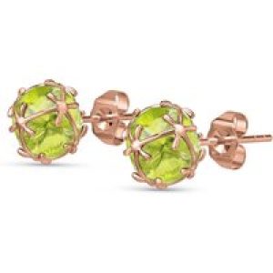 Peridot Loretta Detailed Stud Earrings in 9ct Rose Gold