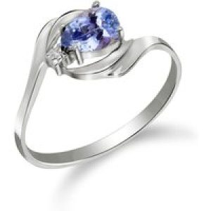 Tanzanite & Diamond Priya Flare Ring in 18ct White Gold