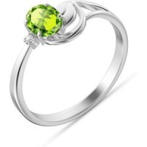 Peridot & Diamond Carina Abstract Ring in 18ct White Gold