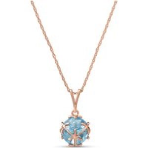 Aquamarine Loretta Detailed Pendant Necklace in 9ct Rose Gold