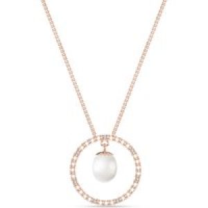 Pearl & Diamond Circle of Life Pendant Necklace in 9ct Rose Gold
