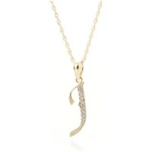 Letter J Diamond Classic Initial Pendant Necklace in 9ct Gold