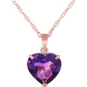 Amethyst Eloise Understated Heart Pendant Necklace in 9ct Rose Gold