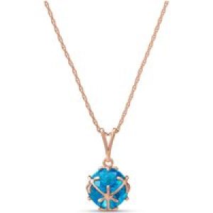 Blue Topaz Loretta Detailed Pendant Necklace in 9ct Rose Gold