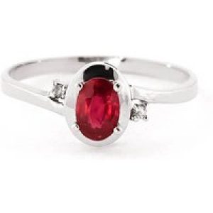 Ruby & Diamond Daisy Ring in 18ct White Gold
