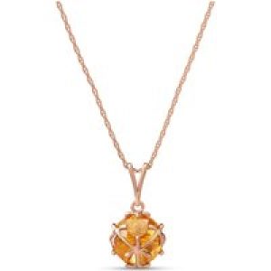 Citrine Loretta Detailed Pendant Necklace in 9ct Rose Gold