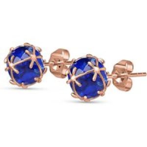 Sapphire Loretta Detailed Stud Earrings in 9ct Rose Gold