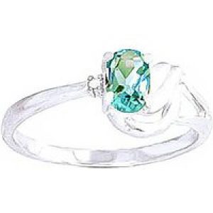 Blue Topaz & Diamond Carina Abstract Ring in 18ct White Gold