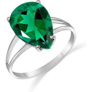 Emerald Audrey Classic Signature Ring in 18ct White Gold