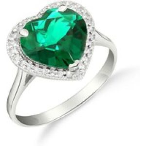 Emerald & Diamond Melody Signature Halo Ring in 18ct White Gold