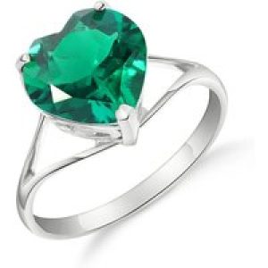 Emerald Eloise Bold Heart Ring in 18ct White Gold