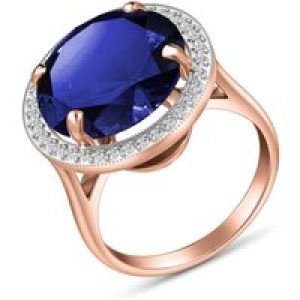 Sapphire & Diamond Octavia Halo Ring in 18ct Rose Gold