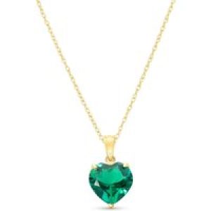 Emerald Juliet Heart Pendant Necklace in 9ct Gold
