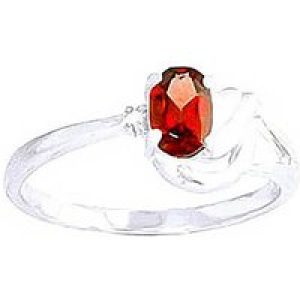 Garnet & Diamond Carina Abstract Ring in 18ct White Gold