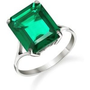 Emerald Ebony Auroral Signature Engagement Ring in 18ct White Gold