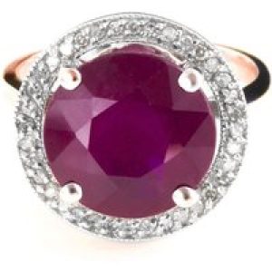Ruby & Diamond Octavia Halo Ring in 18ct Rose Gold