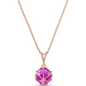 Pink Topaz Loretta Detailed Pendant Necklace in 9ct Rose Gold