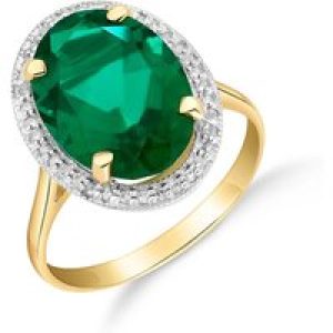 Emerald & Diamond Eve Halo Ring in 18ct Gold