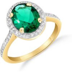 Emerald & Diamond Eve Statement Halo Engagement Ring in 18ct Gold