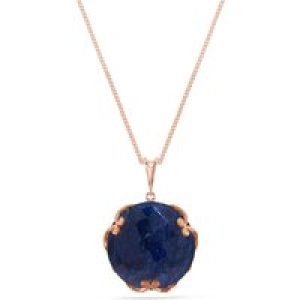 Sapphire Beatrix Round Chequer Pendant Necklace in 9ct Rose Gold
