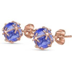 Tanzanite Loretta Detailed Stud Earrings in 9ct Rose Gold