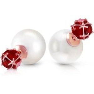 Pearl & Ruby Leah Detailed Stud Earrings in 9ct Rose Gold