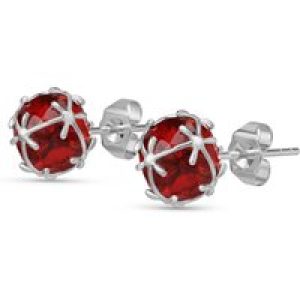 Ruby Loretta Detailed Stud Earrings in 9ct White Gold