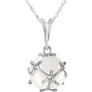 Opal Loretta Detailed Pendant Necklace in 9ct White Gold