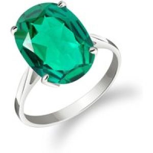 Emerald Lucia Signature Ring in 18ct White Gold