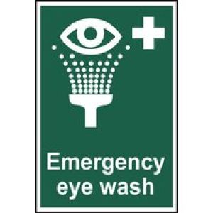 Emergency eye wash Sign –  Rigid 1mm PVC Board – 300 x 200mm
