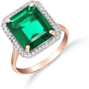 Emerald & Diamond Lilibet Signature Halo Engagement Ring in 18ct Rose Gold