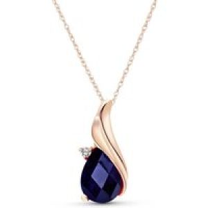 Sapphire & Diamond Veronica Pendant Necklace in 9ct Rose Gold