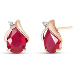 Ruby & Diamond Bethany Encased Stud Earrings in 9ct Rose Gold