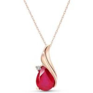 Ruby & Diamond Veronica Pendant Necklace in 9ct Rose Gold