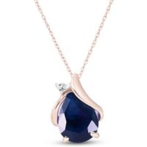 Sapphire & Diamond Bethany Encased Pendant Necklace in 9ct Rose Gold