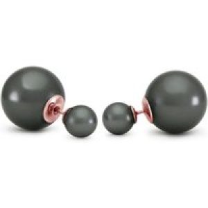 Black Pearl Alicia Stud Earrings in 9ct Rose Gold