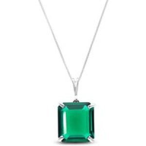 Emerald Ebony Auroral Signature Pendant Necklace in 9ct White Gold