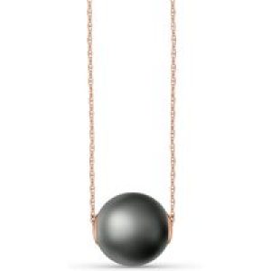 Black Pearl Isla Chunky Pendant Necklace in 9ct Rose Gold