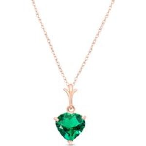 Emerald Signature Heart Pendant Necklace in 9ct Rose Gold