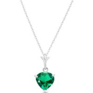 Emerald Signature Heart Pendant Necklace in 9ct White Gold