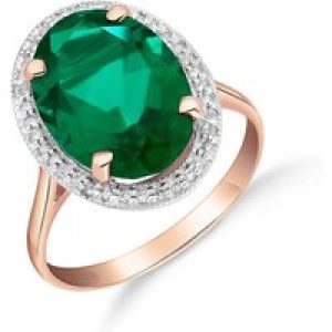 Emerald & Diamond Eve Halo Ring in 18ct Rose Gold