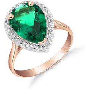 Emerald & Diamond Cosima Signature Halo Ring in 18ct Rose Gold
