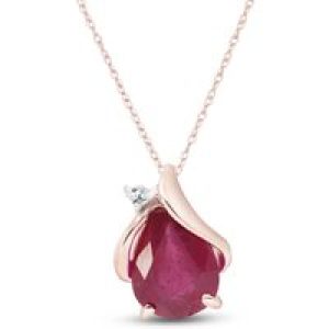 Ruby & Diamond Bethany Encased Pendant Necklace in 9ct Rose Gold