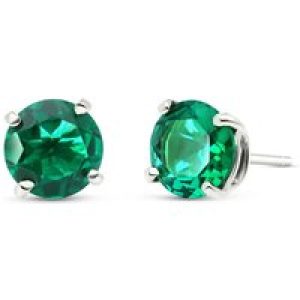Emerald Novara Stud Earrings in 9ct White Gold