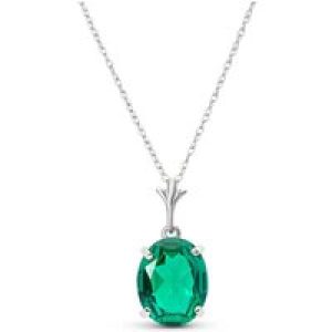 Emerald Lucia Signature Pendant Necklace in 9ct White Gold