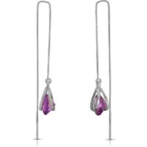 Amethyst Liana Bohemian Drop Earrings in 9ct White Gold