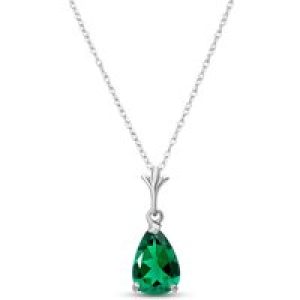 Emerald Katrina Belle Pendant Necklace in 9ct White Gold