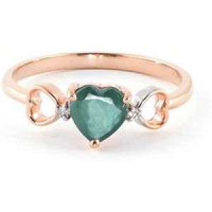 Emerald & Diamond Harmony Symmetrical Trinity Ring in 18ct Rose Gold